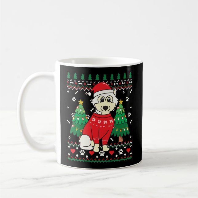 Korean Jindo Christmas Ornament Tree Xmas Dog Mom  Coffee Mug (Left)