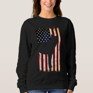 Korean Jindo Dog Silhouette American Flag 4th Of J Sweatshirt