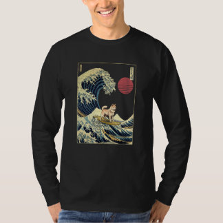 Korean Jindo Japanese Kanagawa Wave  Surf Dog T-Shirt