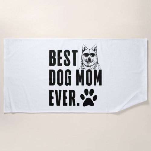 Korean Jindo Mommy Mom Best Dog Mom Ever Wo Beach Towel