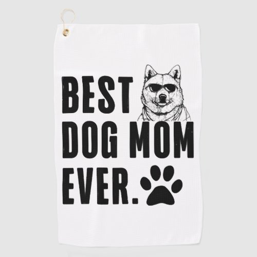 Korean Jindo Mommy Mom Best Dog Mom Ever Wo Golf Towel