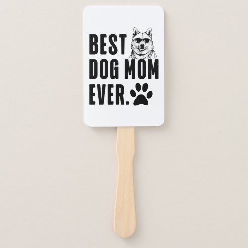 Korean Jindo Mommy Mom Best Dog Mom Ever Wo Hand Fan