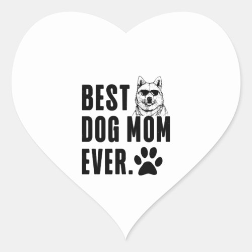 Korean Jindo Mommy Mom Best Dog Mom Ever Wo Heart Sticker