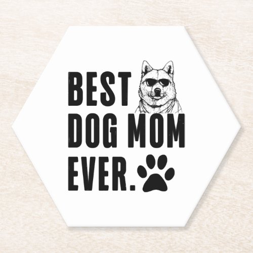 Korean Jindo Mommy Mom Best Dog Mom Ever Wo Paper Coaster
