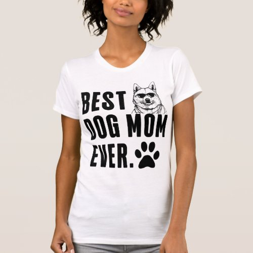 Korean Jindo Mommy Mom Best Dog Mom Ever Wo T_Shirt