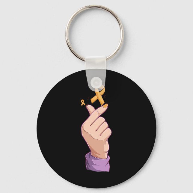 Korean K Pop Costume Childhood Cancer Awareness Bo Keychain (Front)