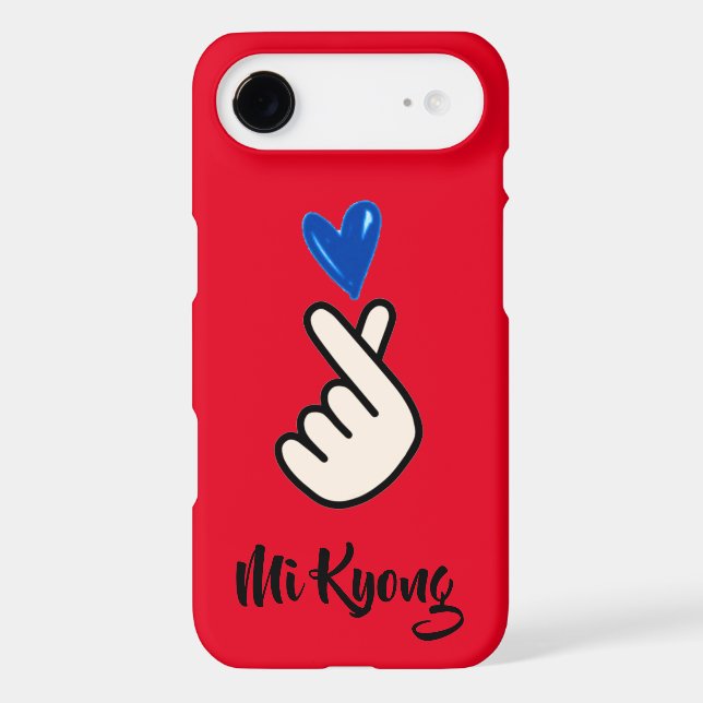 Korean K-pop Hand Heart Red Blue Case-Mate iPhone Case (Back)