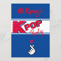Korean K-pop Hand Red Blue Heart Party