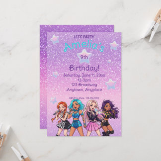 Korean K-Pop Singing Birthday Invitation