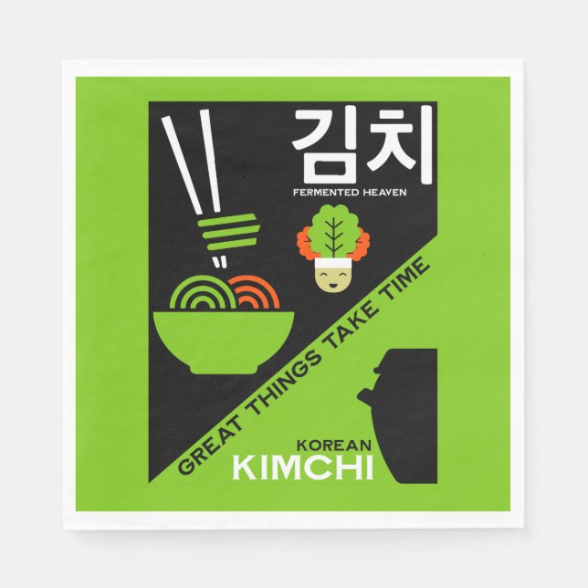 Korean Kimchi Kitchen Art Napkins (Front)