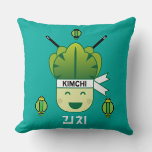 Korean Kimich Healthy Cabbage Food Probiotics  Apr Throw Pillow