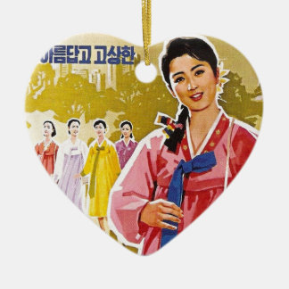 Korean Ladies Wearing Hanbok Ceramic Ornament