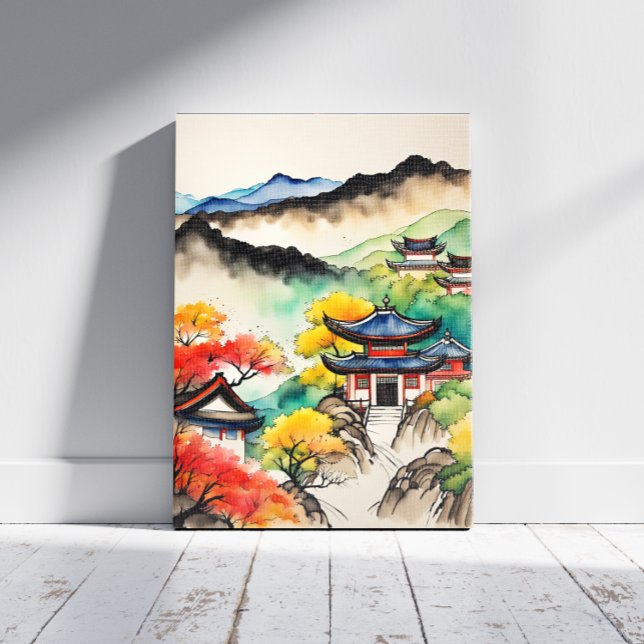 Korean Landscape Ink Painting Canvas Print (Creator Uploaded)