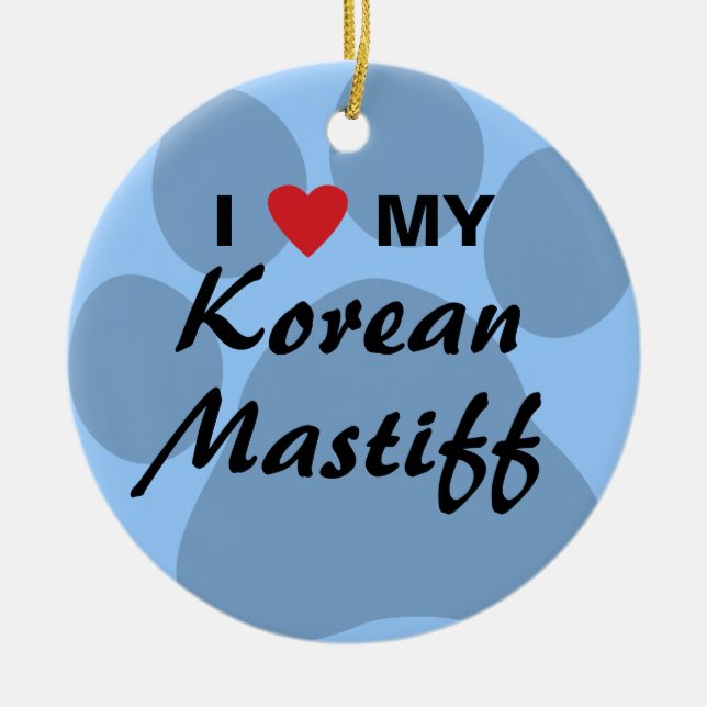 Korean Mastiff Monogram Ceramic Ornament (Front)