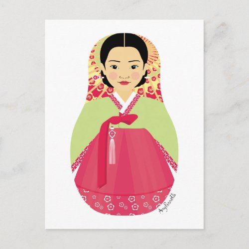 Korean Matryoshka Postcard