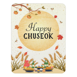 Korean Mid-Autumn Festival Chuseok Picnic Door Sign