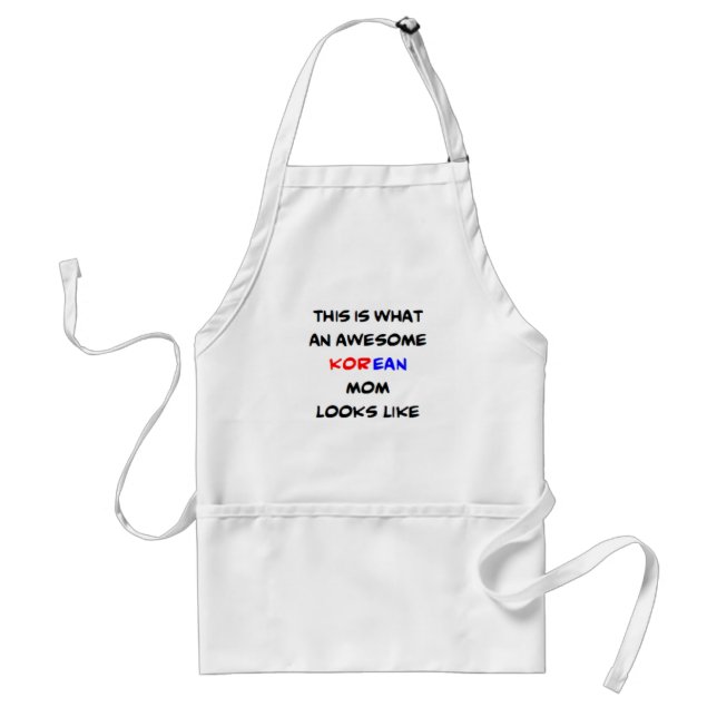 korean mom, awesome adult apron (Front)