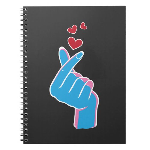 Korean Music Finger Heart Kpop Seoul Hallyu Notebook