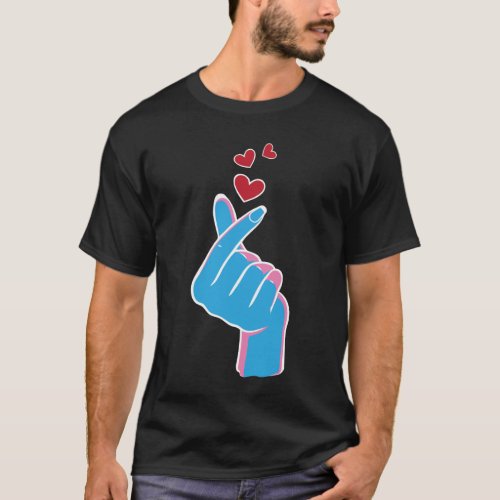 Korean Music Finger Heart Kpop Seoul Hallyu T_Shirt