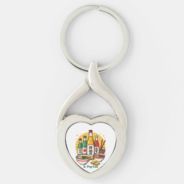 Korean Pop Culture Chest Print Keychain (Front)