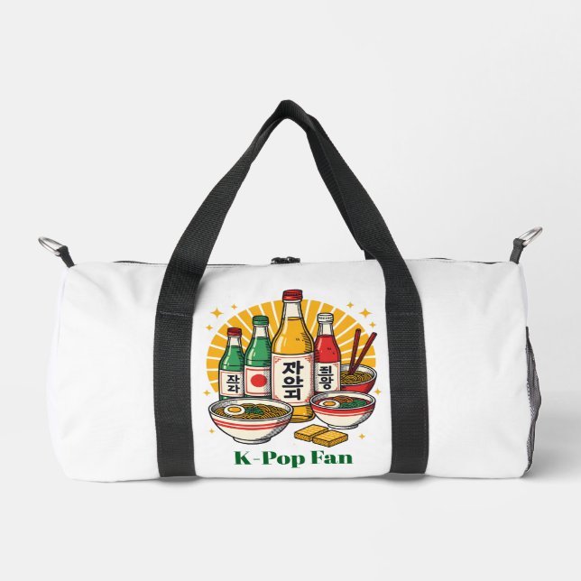 Korean Pop Culture Chest Print Printed Backpack Du Duffle Bag (Front)