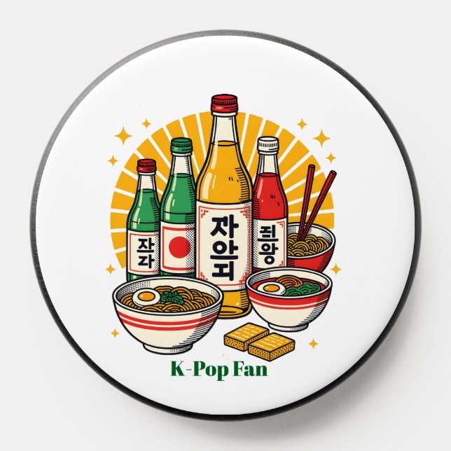 Korean Pop Culture Chest Print Printed Backpack Po PopSocket (Popsocket)