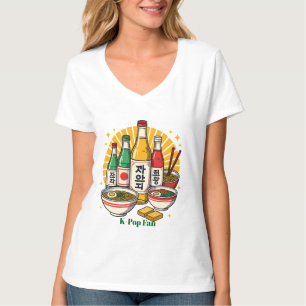 Korean Pop Culture Chest Print T-Shirt