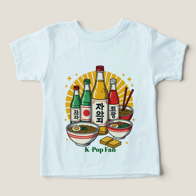 Korean Pop Culture Chest Print Toddler T-shirt (Design Front)