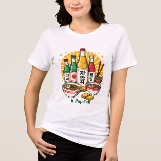 Korean Pop Culture Chest Print Tri-Blend Shirt (Front)
