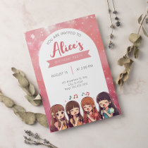 Korean Pop Music Star K-Pop Theme Birthday Party Invitation | Zazzle