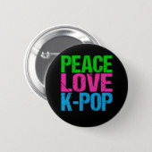 Korean Pop Music Peace Love K-Pop Button (Front & Back)