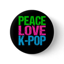 Korean Pop Music Peace Love K-Pop Button