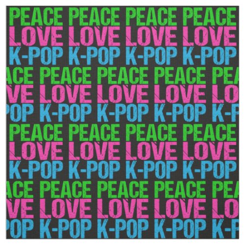 Korean Pop Music Peace Love K_Pop Fabric