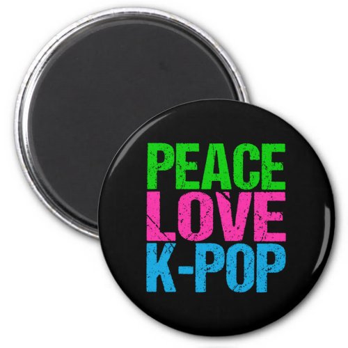 Korean Pop Music Peace Love K_Pop Magnet