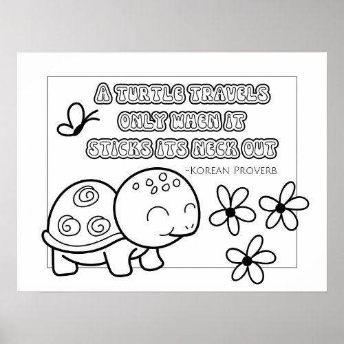 Korean Proverb Coloring Poster _Motivational Quote