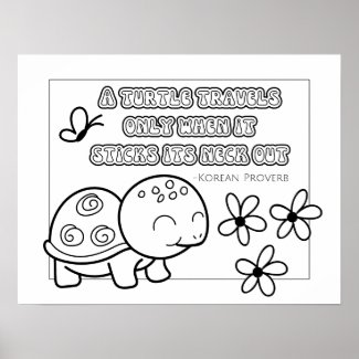 Korean Proverb Coloring Poster -Motivational Quote