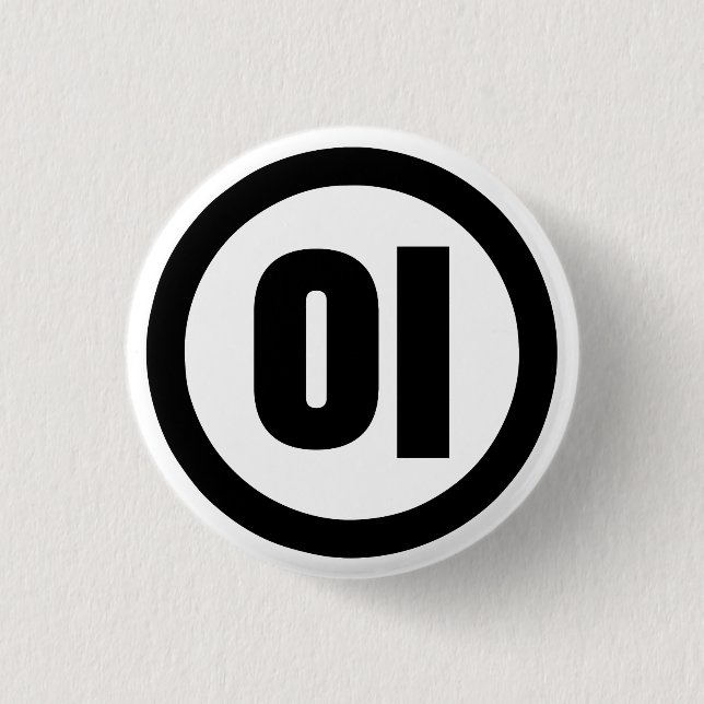 Korean Sino Number 2 Two 이 【I】 Hangul Button (Front)