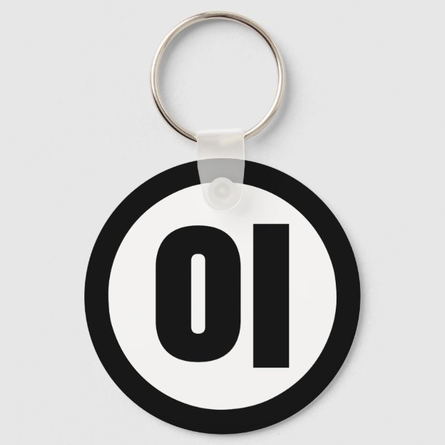 Korean Sino Number 2 Two 이 【I】 Hangul Keychain (Front)