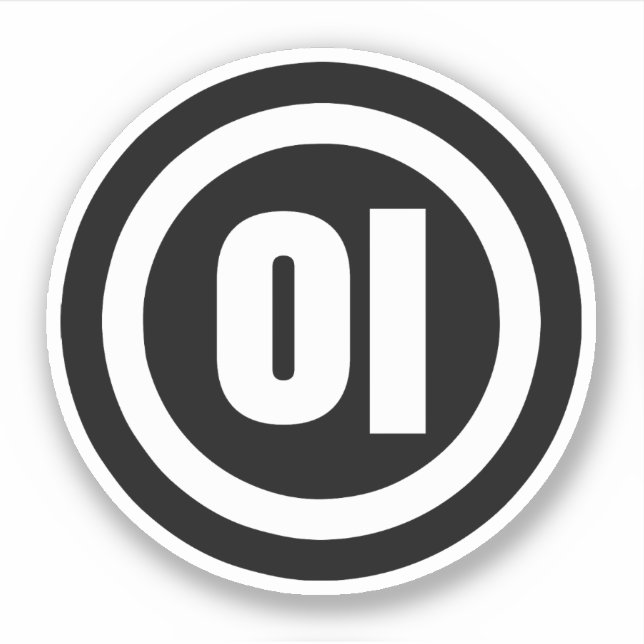 Korean Sino Number 2 Two 이 【I】 Hangul Sticker (Front)