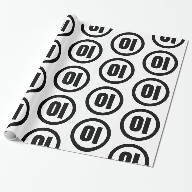 Korean Sino Number 2 Two 이 【I】 Hangul Wrapping Paper (Unrolled)