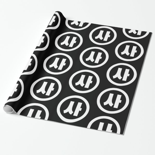 Korean Sino Number 4 Four 사 【Sa】 Hangul Wrapping Paper (Unrolled)