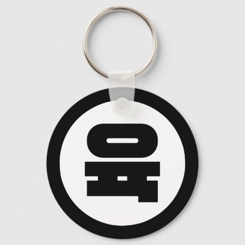 Korean Sino Number 6 Six 육 Yuk Hangul Keychain