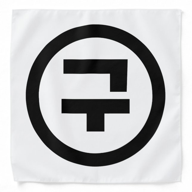 Korean Sino Number 9 Nine 구 【Gu】 Hangul Bandana (Front)