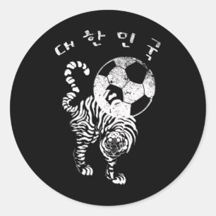 Korean Soccer For Red World Team Classic Round Sticker