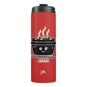 Korean Spicy soft Tofu Stew soup jjigae hot egg Thermal Tumbler