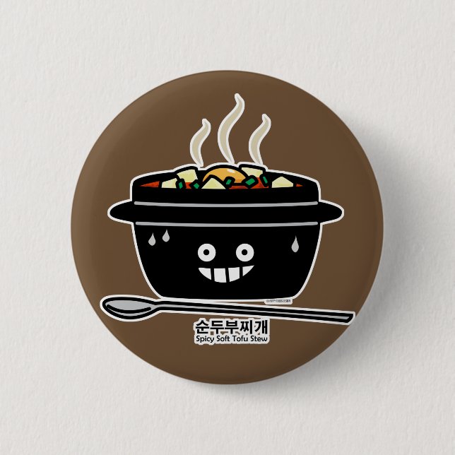 Korean Spicy soft Tofu Stew soup Sundubu jjigae Button (Front)