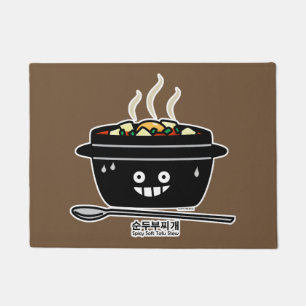 Korean Spicy soft Tofu Stew soup Sundubu jjigae Doormat