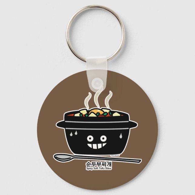 Korean Spicy soft Tofu Stew soup Sundubu jjigae Keychain (Front)