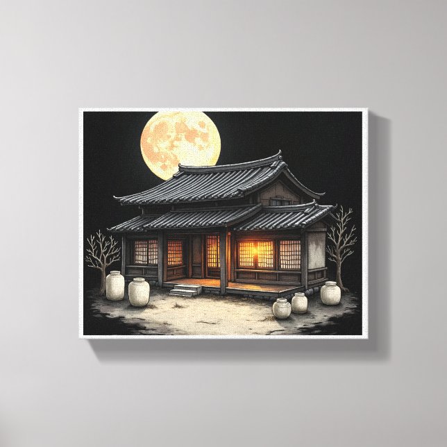Korean traditional house canvas print (Front)