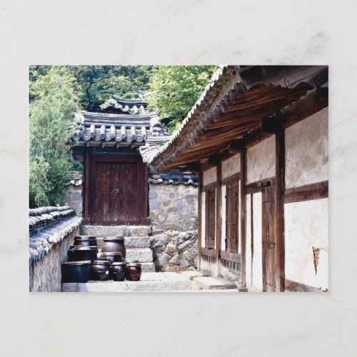 Korean traditional house postcard